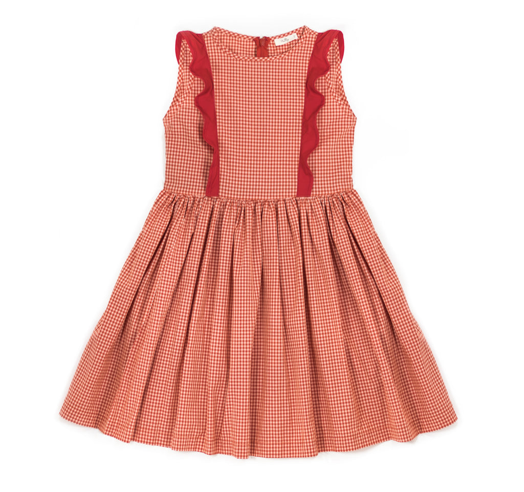 Pinafore Dress in Red Gingham